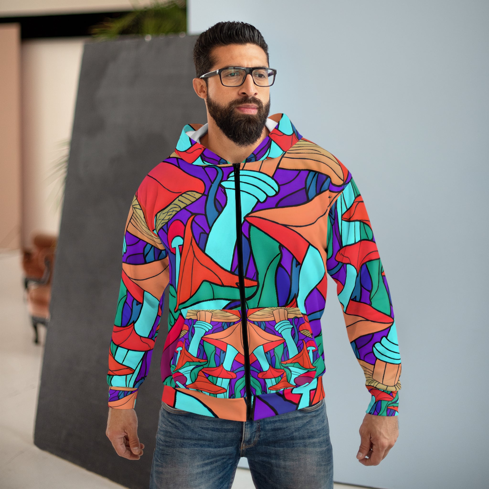 Mushroom Rip Unisex Zip Hoodie