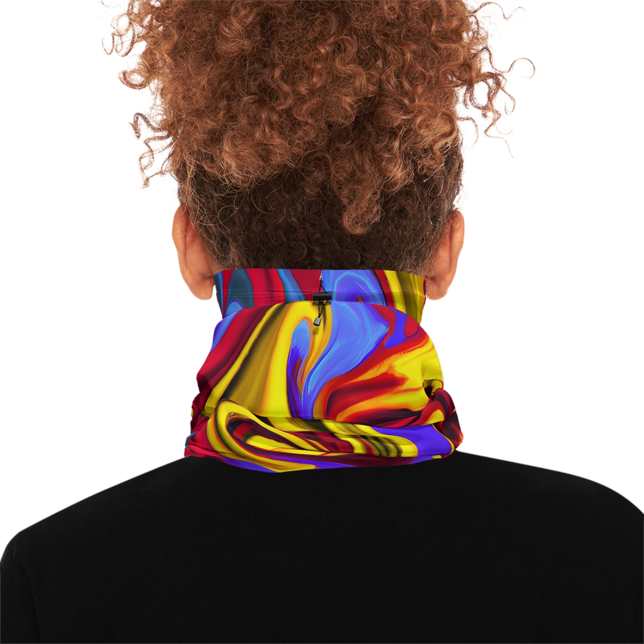 Trippy Yellow Swirl Winter Neck Gaiter