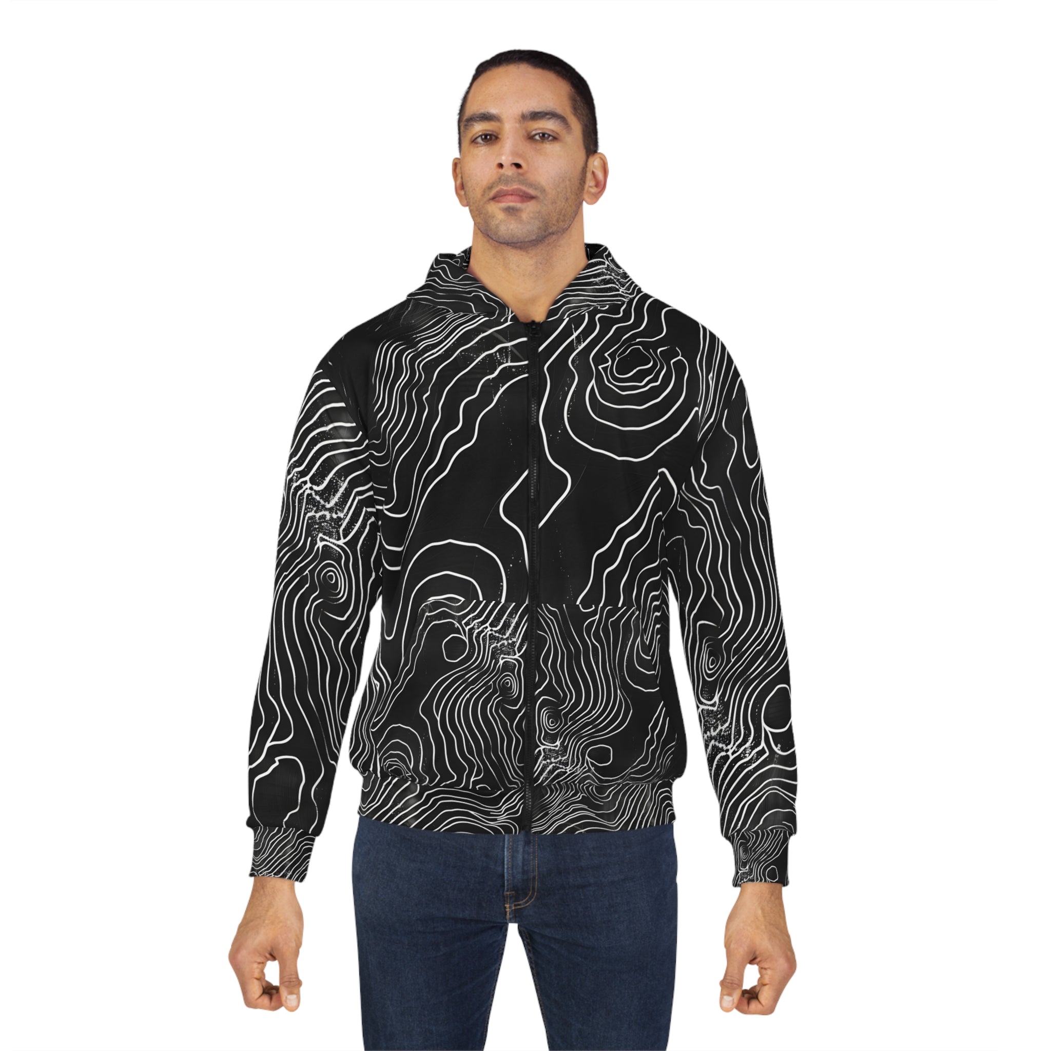 Black Topo Unisex Zip Hoodie