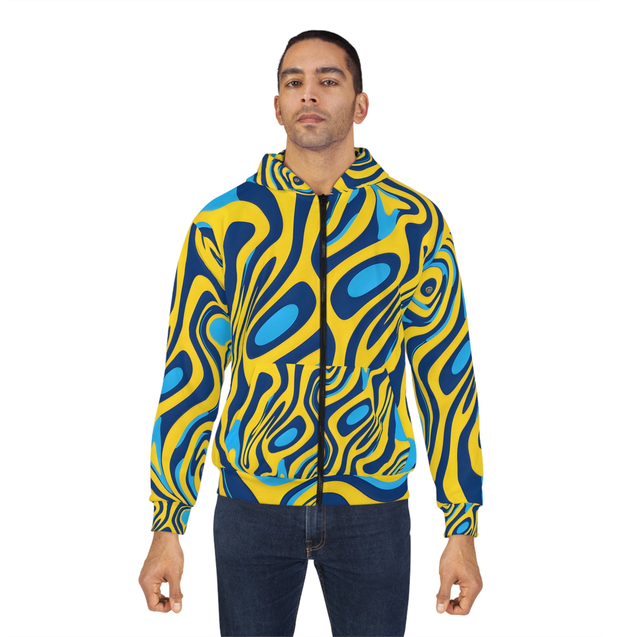 Twisted Blues Unisex Zip Hoodie