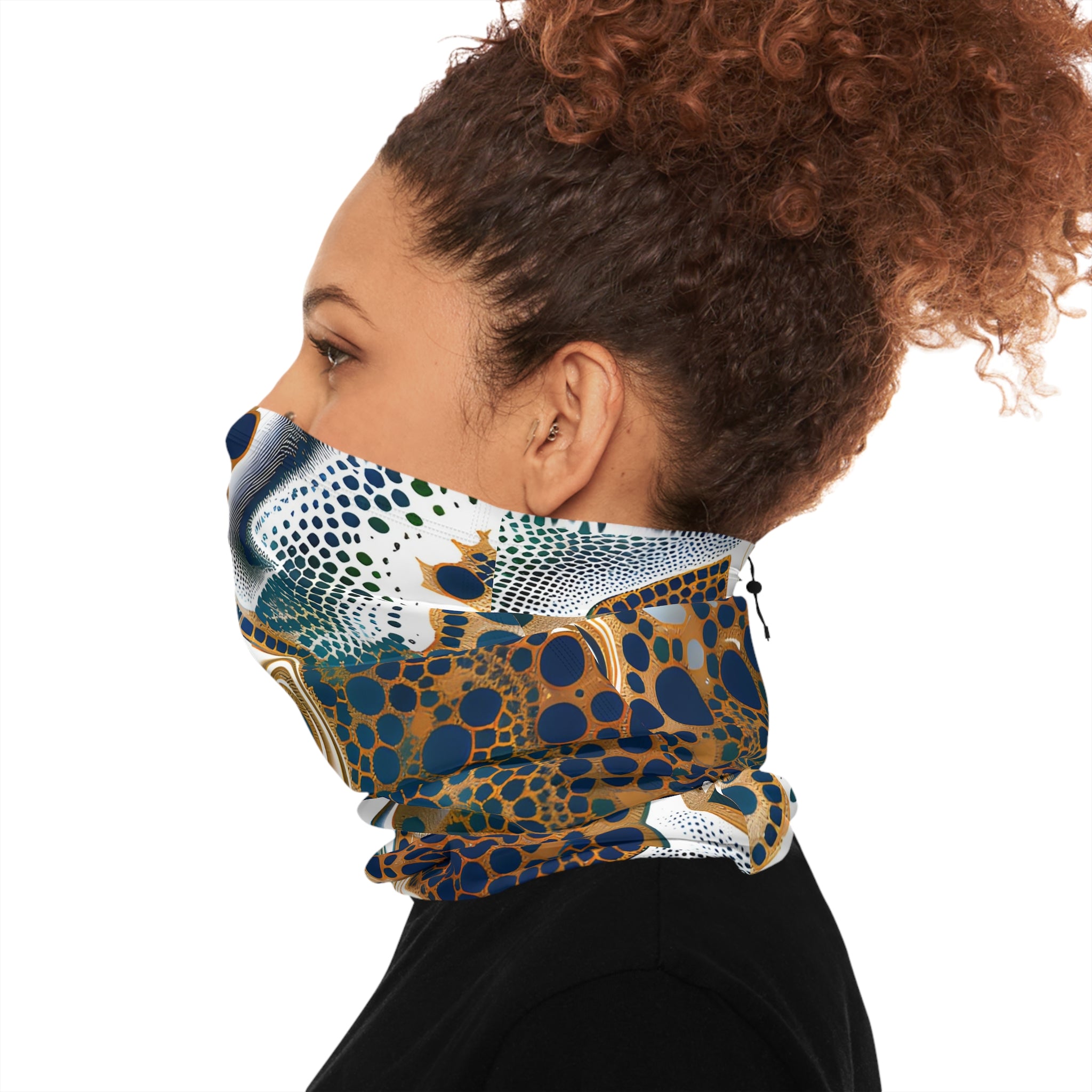 Sapphire Blue Gold Winter Neck Gaiter