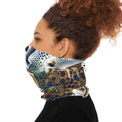 Sapphire Blue Gold Winter Neck Gaiter