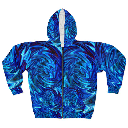Vortex Blue Unisex Zippered Hoodie
