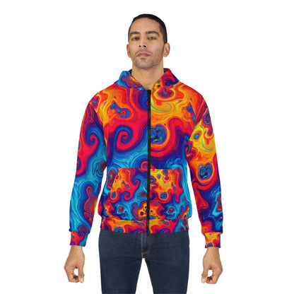 Amoebic Blue Unisex Zippered Hoodie