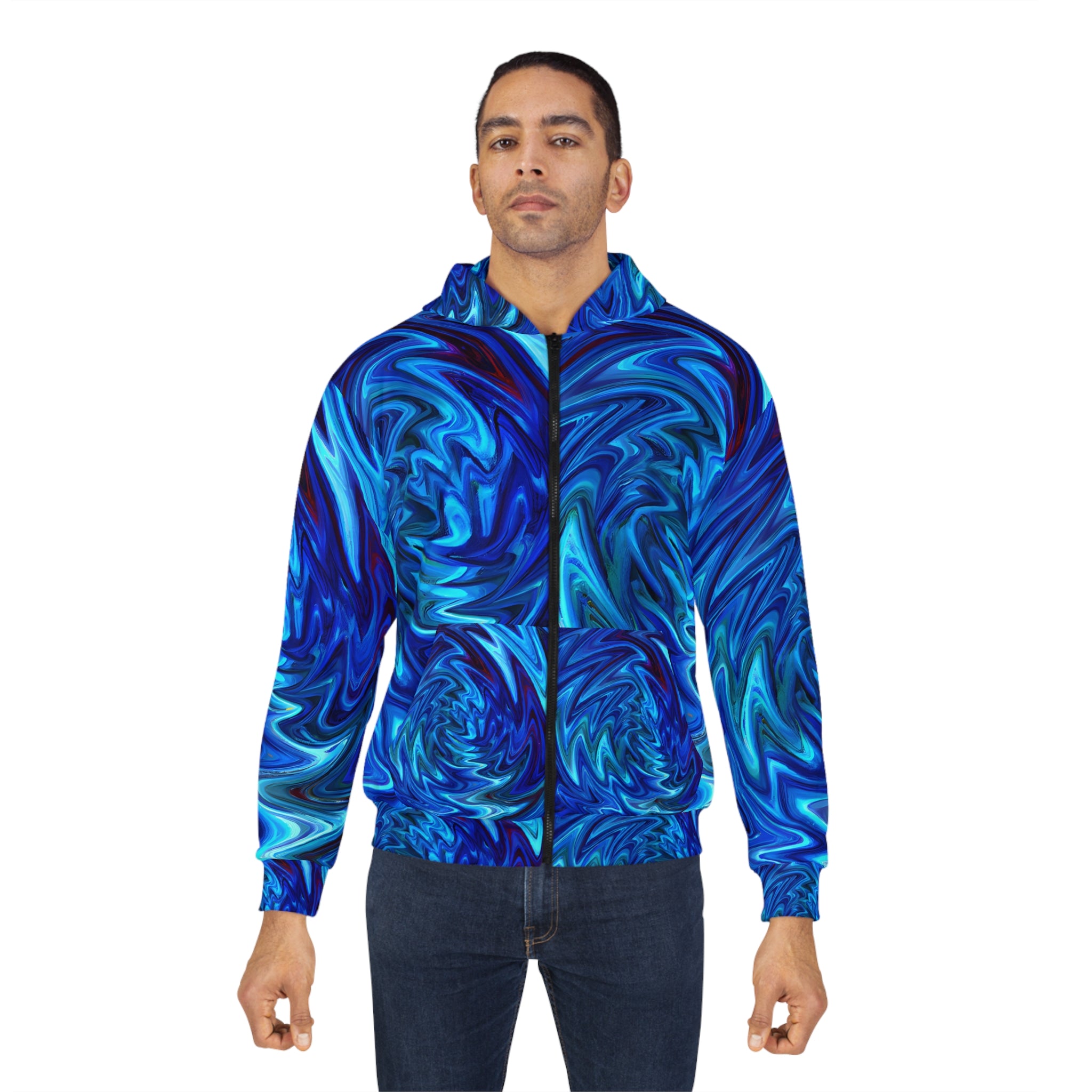 Vortex Blue Unisex Zippered Hoodie