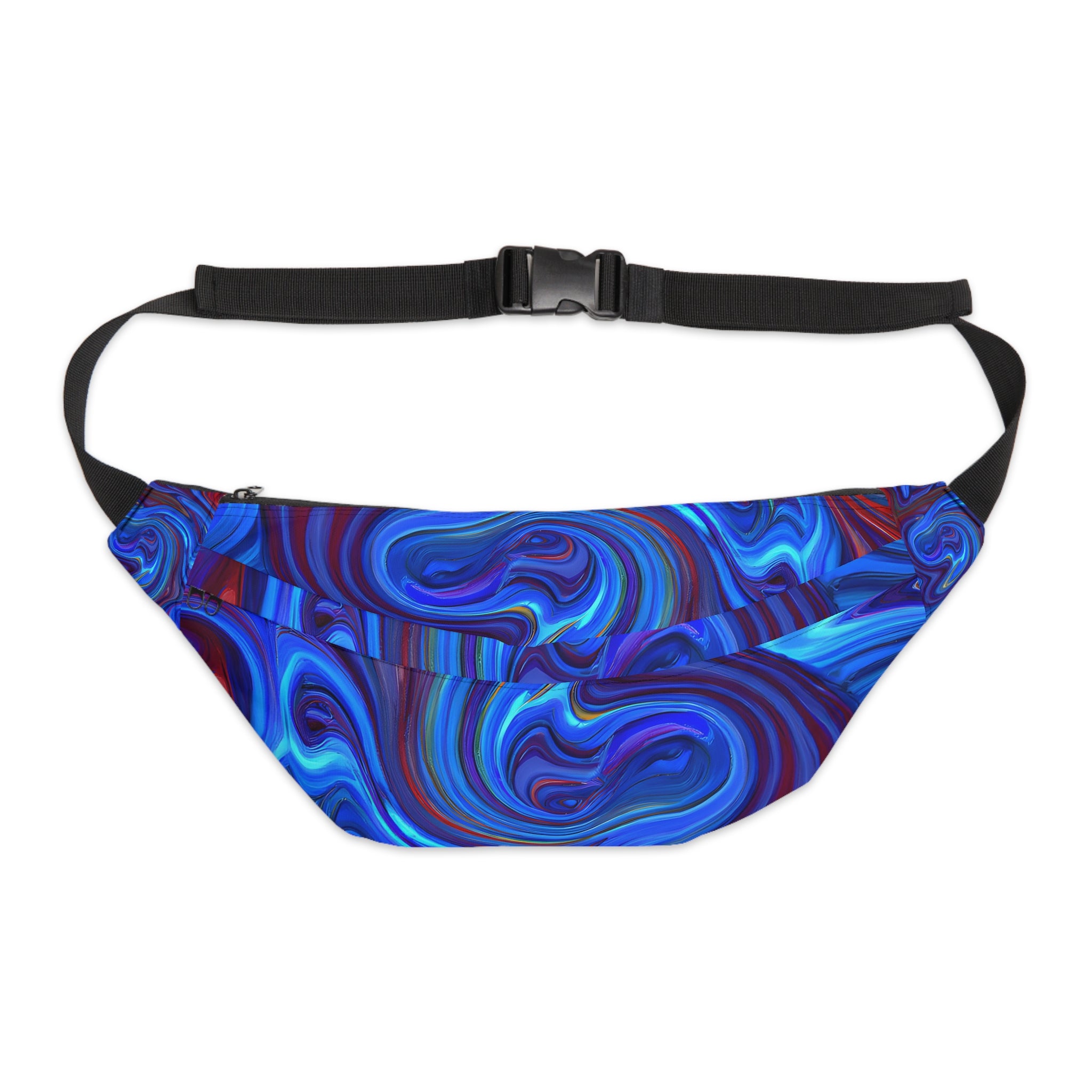 Vibrant Vortex Blue Rave Fanny Pack (Large)