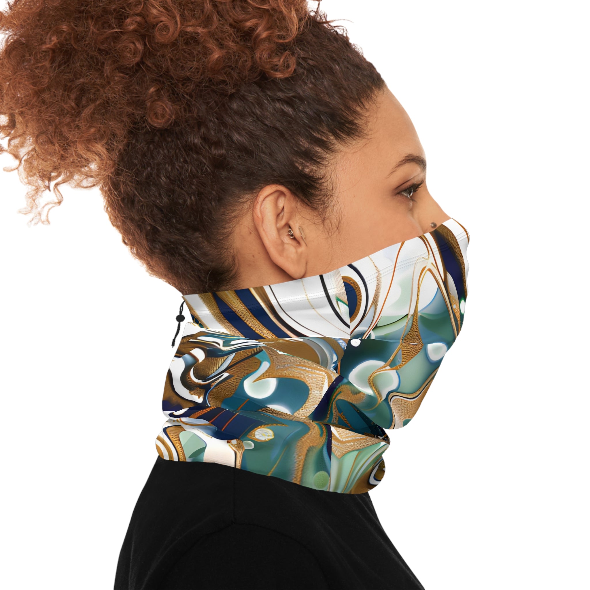 Sapphire Blue Gold Winter Neck Gaiter