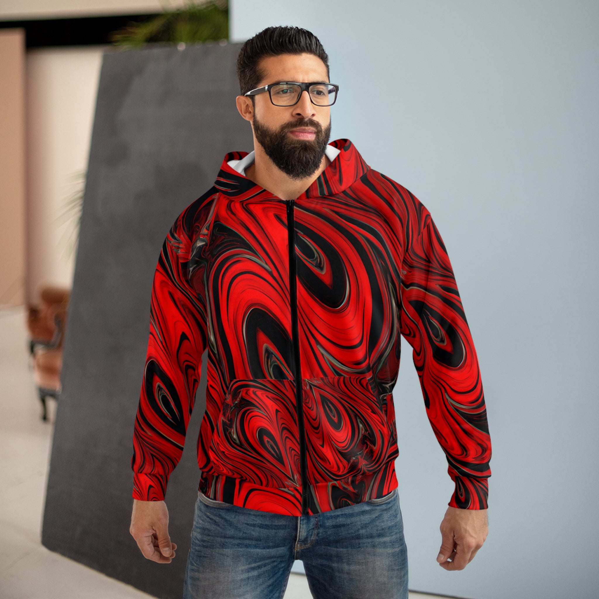 Raging Heart Unisex Zip Hoodie