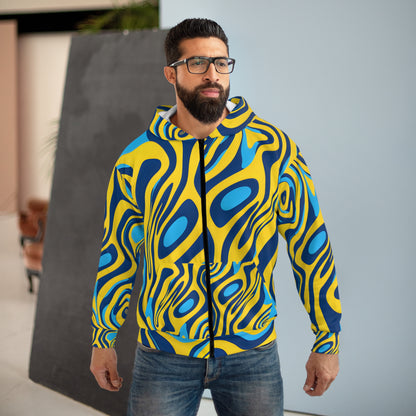 Twisted Blues Unisex Zip Hoodie