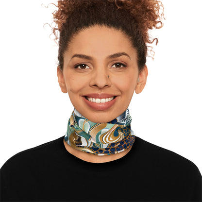 Sapphire Blue Gold Winter Neck Gaiter