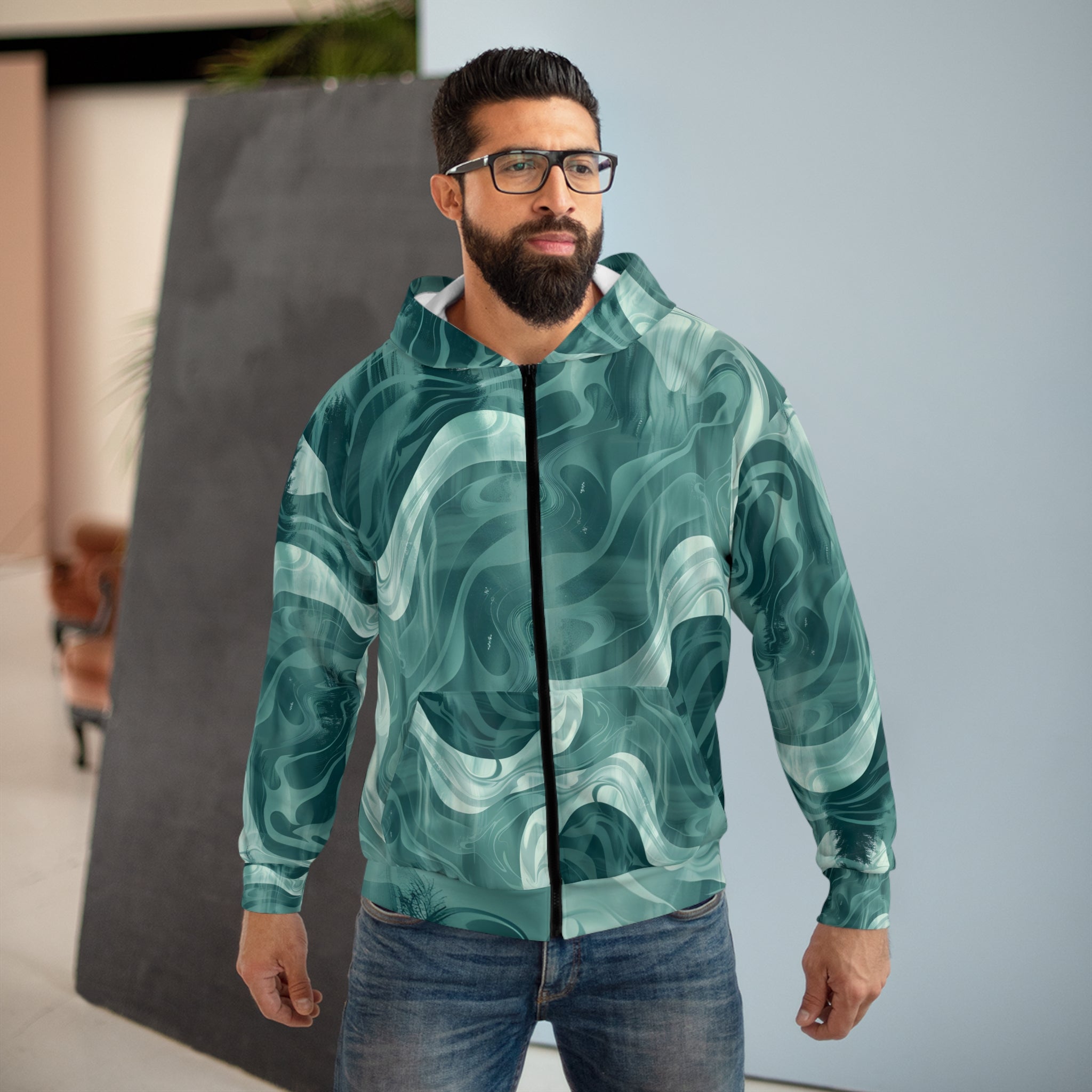 Teocalli Pull Unisex Zip Hoodie