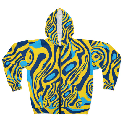 Twisted Blues Unisex Zip Hoodie